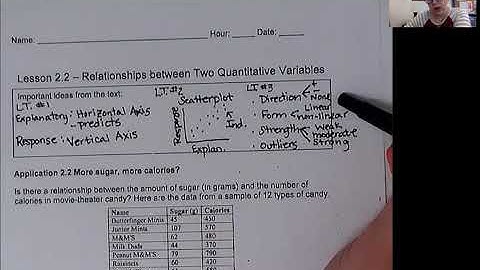 Prob & Stat 2.2 Notes Relationships between Two Quantitative Variables