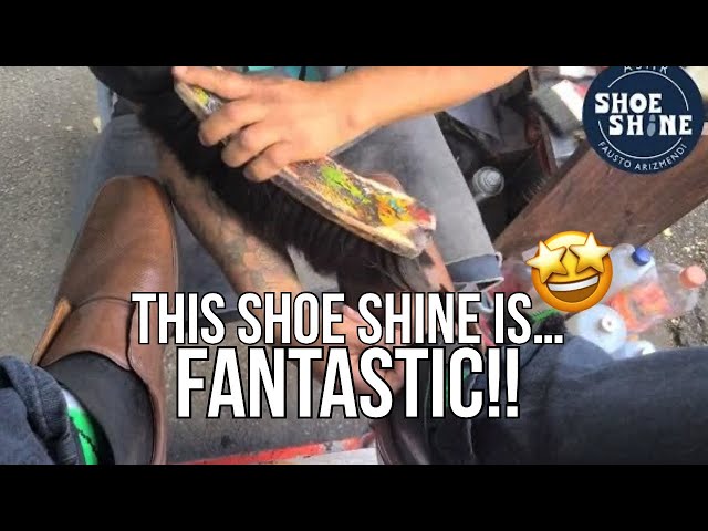 S7E54 Fantastic Shoe Shine Service by Machine Man #ASMR #shoeshine #faustoarizmendi class=