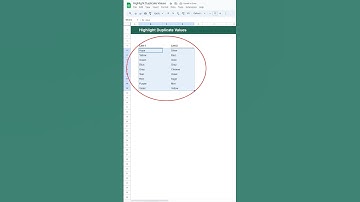 Highlight Duplicate Values in Google Sheets #shorts