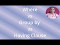 🔥 WHERE vs GROUP BY vs HAVING in SQL | Master SQL Filters in Minutes!