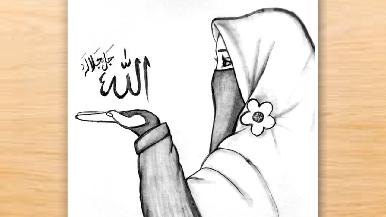 Muslim Girl Drawing Easy / Girl With Hijab Drawing / Pencil ...