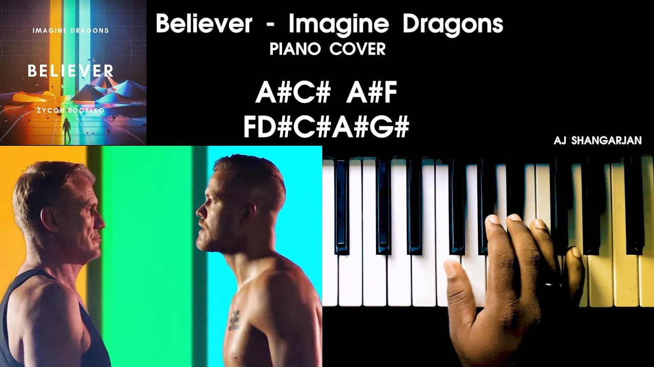 Believer Imagine Dragons Song Indian Version Piano Cover With Notes Aj Shangarjan Youtube