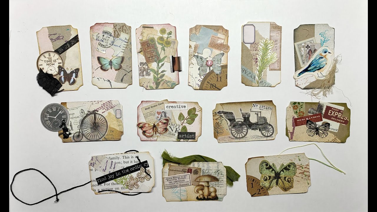 Ephemera clusters from die-cut shapes and scrap papers