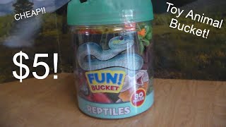 HUGE TOY REPTILE 30 PCS ANIMAL TOY BUCKET PLAYSET REVIEW!