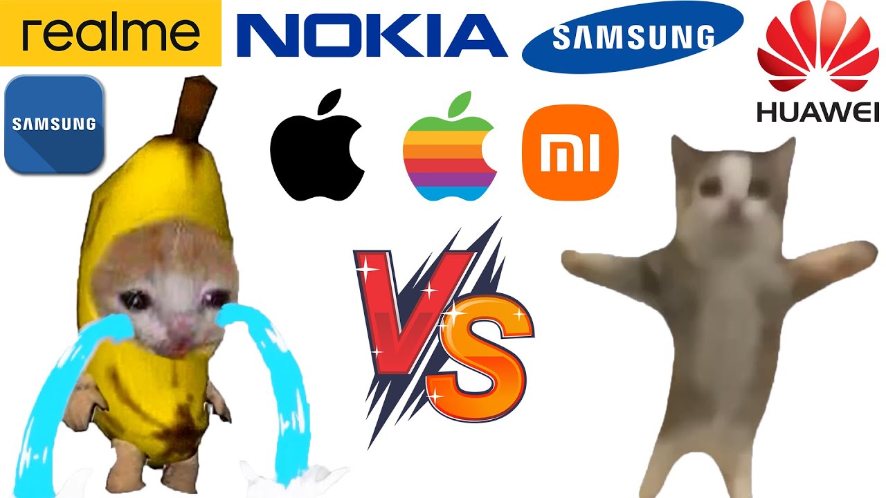 Banana Cat crying VS Happy kitten but famous phone ringtones