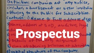 Prospectus Definition And Contents