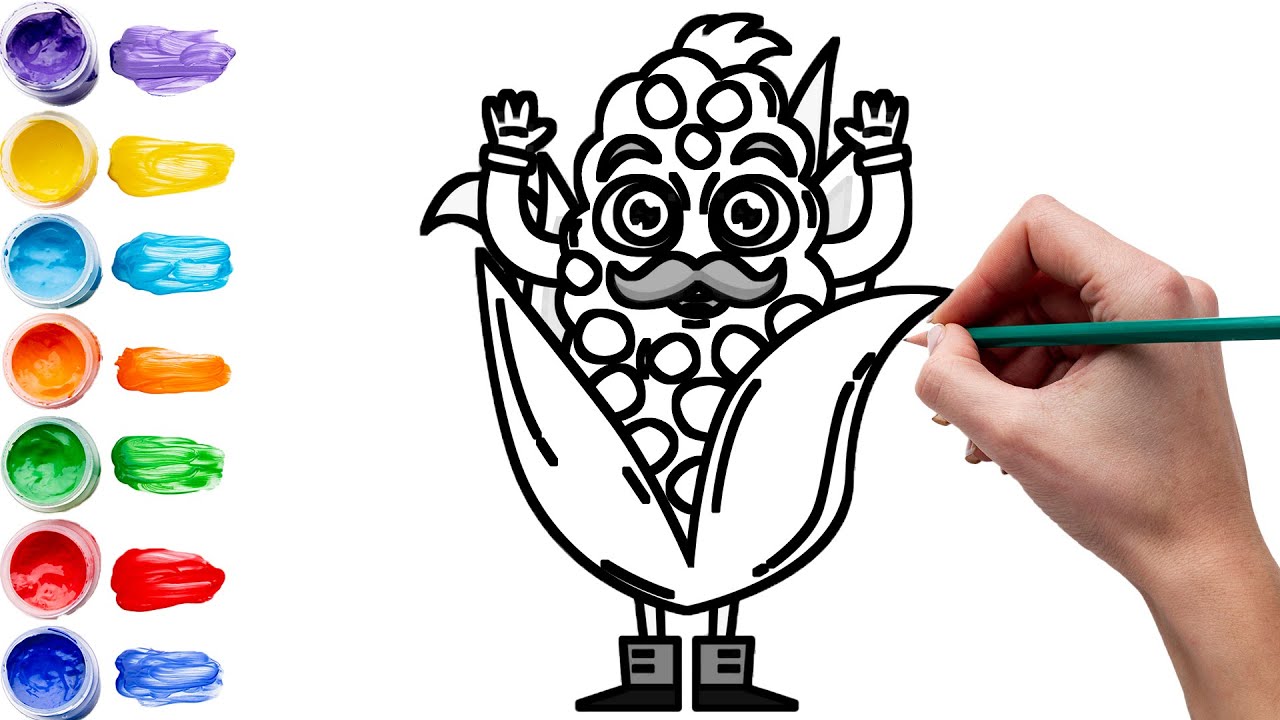 How to Draw and Paint Corn Dra Corn for Beginners and Toddlers YouTube