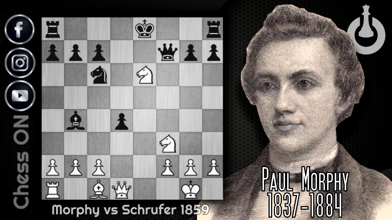Classic Chess game: Paul Morphy vs Schrufer : Paris (1859
