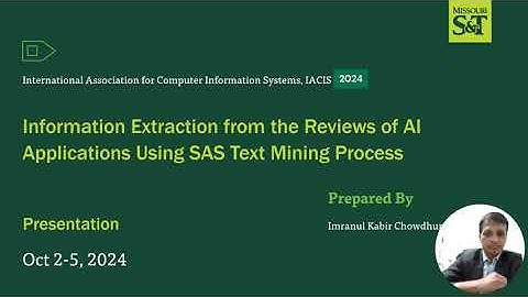Information Extraction from the Reviews of AI Applications Using SAS Text Mining Process