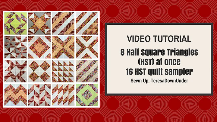 1 tutorial, 16 Half Square Triangles (HST), 16 dif...