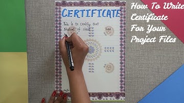 How To Write Certificate For Your Project File # Shorts