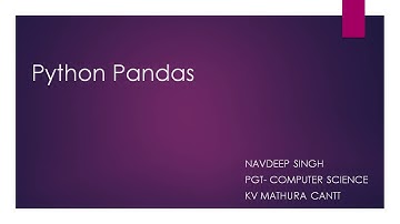 Python Pandas l -Intro to Pandas and Series(Informatics Practices XI & XII CBSE) By Navdeep Singh