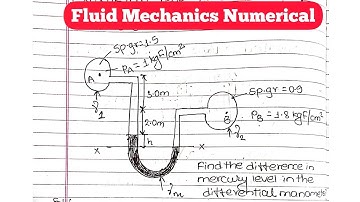 U tube Manometer Numerical | Fluid Mechanics Numerical