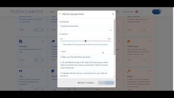 Step by step AI Generator using TeacherMatic