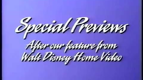 Special Previews After Our Feature from Walt Disney Home Video
