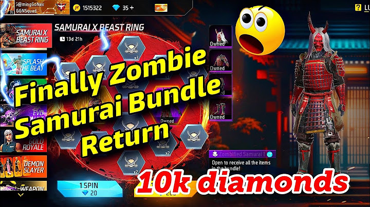 FREE FIRE SAMURAI X BEAST RING | NEW RING EVENT SPIN | ZOMBIE SAMURAI BUNDLE RETURN #newringevent