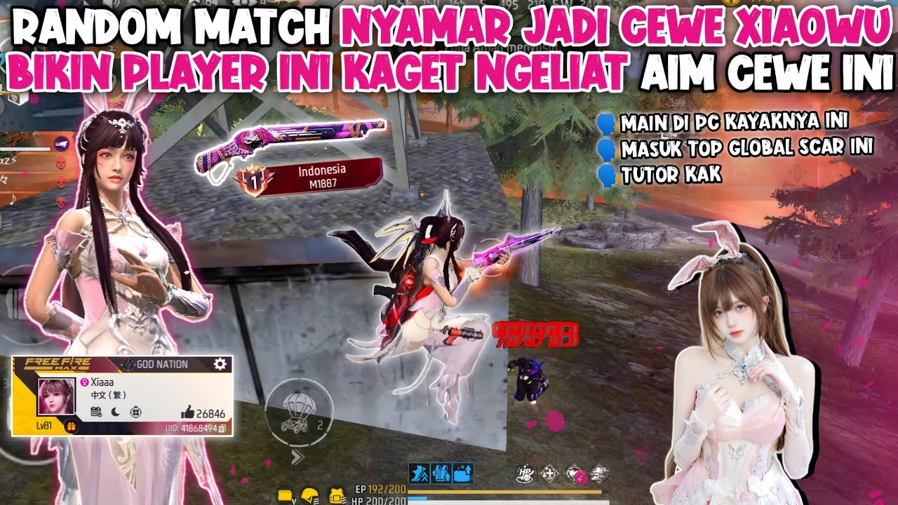 RANDOM MATCH NYAMAR JADI CEWE PAKE BUNDLE XIAOWU !!! BIKIN PLAYER INI KAGET NGELIAT AIM CEWE INI😱