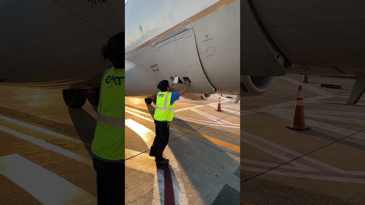 Closing the cargo door on an ERJ-175! 