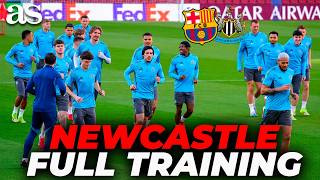 Full Training Newcastle At Spotify Camp Nou Barça Vs Newcastle