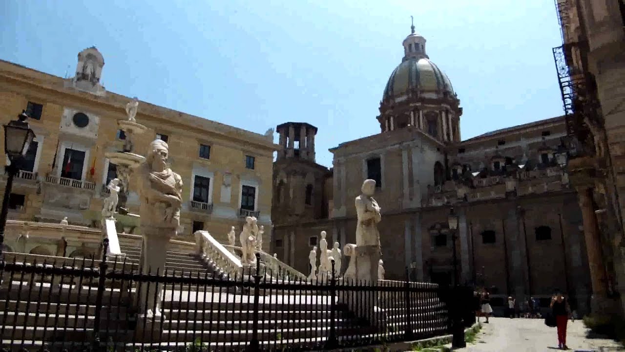 Piazza Pretoria fountain in Palermo, Sicily
