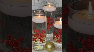The easiest and affordable Dollar Tree Floating candle decoration #christmas #christmasdecoration