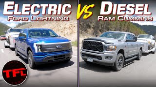 Does the Ram Cummins Diesel Crush a Ford F-150 Lightning On The World's Toughest Towing Test?