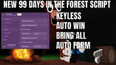 *NO KEY* 99 Nights in The Forest SCRIPT Gui [BRING ALL ITEMS, KILL AURA, ESP, TELEPORT + DIAMONDS!]