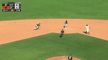 PIT@SF: Mercer, Harrison combine for a double play