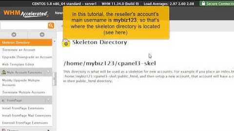 FatCat Servers Video Tutorials - Learning about the skeleton directory WHM