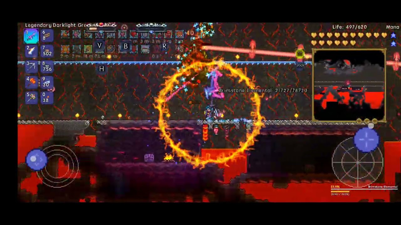 Terraria Calamity Mobile Revengeance Mode - Brimstone Elemental - Melee