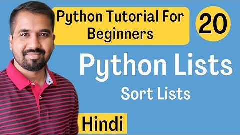 How to Sort Lists Explained in Hindi l Python Tutorial For Beginners