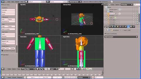 Blender 2.5 Intro to Rigging Adding a Rig to a Simple Model and Constraining Knee and Elbow  Joints