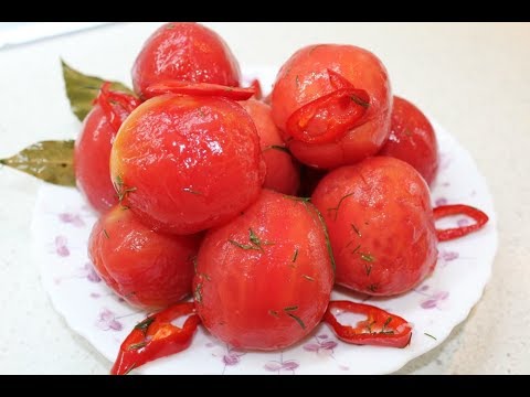 Видео рецепт Консервированные помидоры без кожицы