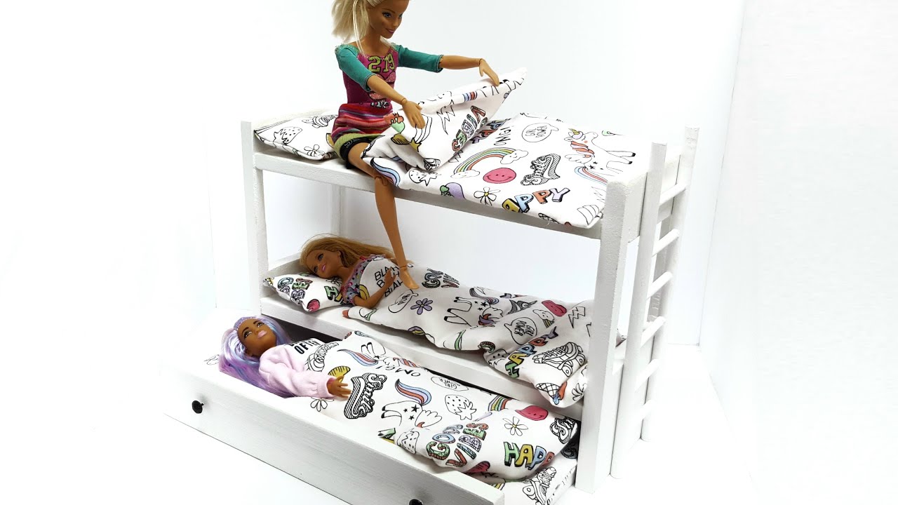 DIY Doll Bunk Bed with Pull Out Bed YouTube