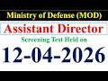 AD MOD Solved Paper held on 12-04-2026 | Assistant Director MOD Solved Paper |