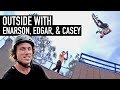 Outside with enarson edgar and casey