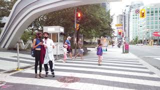 4K TORONTO WALK ALONG FRONT ST. TO CN TOWER, RIPLEY'S AQUARIUM