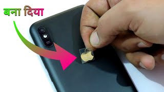 Redmi 9A Converted in iphone | Apple Lamination | Redmi 9A Black Lamination!