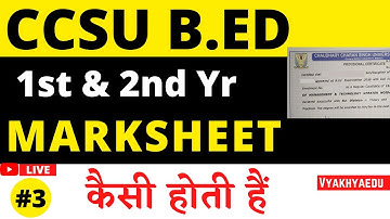 CCSU B.ED Marksheet, Passing Marks, Degree केसी होती है, How to Calculate B.ED MARKS