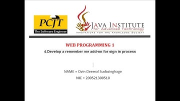Web Programming Task 04 | 1st year | Java institute