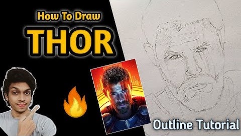 How To Draw Thor Step By Step Sketch Tutorial | THOR Outline Tutorial 🔥👌 #Drawing_thor