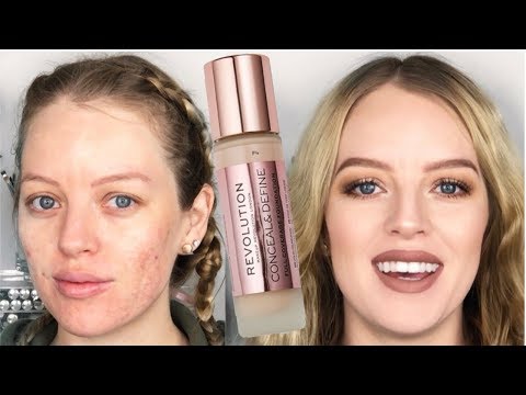 MAKEUP REVOLUTION Conceal & Define Full Coverage FOUNDATION REVIEW for Acne Prone Skin