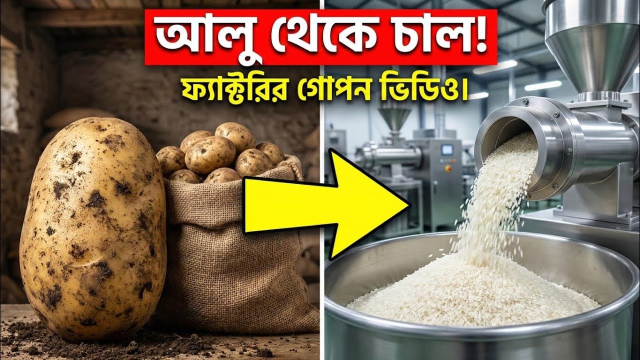 আলু থেকে তৈরি হচ্ছে চাল! 😱 ফ্যাক্টরির ভিতরের গোপন ভিডিও ফাঁস!