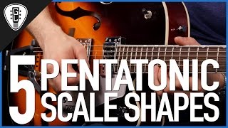 the 5 pentatonic scale shapes - guitar lesson