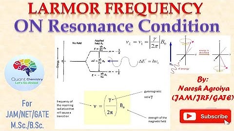 Larmor Frequency in NMR Spectroscopy |NUCLEAR PRECESSION | Larmor frequency | On resonance condition