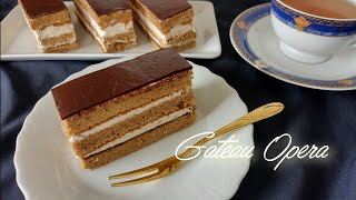 【甘さ控えめ】オペラケーキ～チョコガナッシュとコーヒーケーキ｜gateau opera recipe