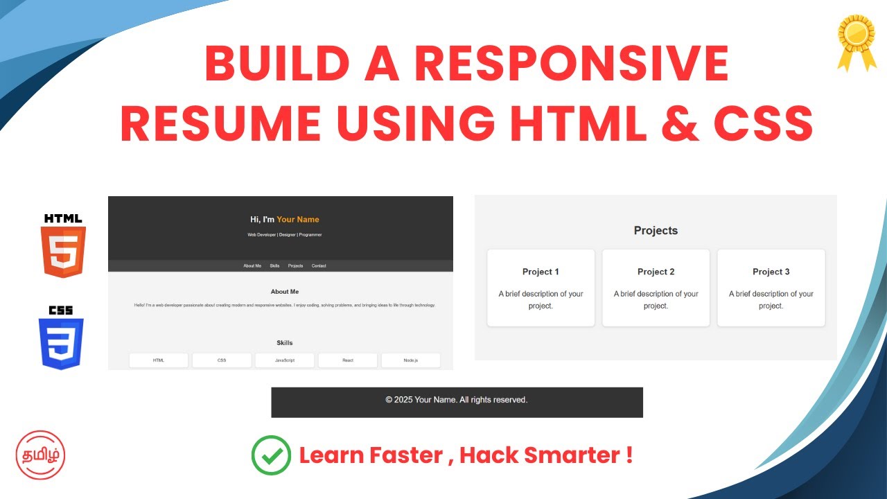 ATS-Friendly Portfolio Website | Build a Responsive Resume Using HTML ...