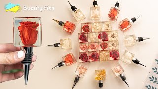 🌹 Make Bottle Stoppers with Roses - Resin Art