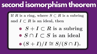 Abstract Algebra | The Second Isomorphism Theorem for Rings