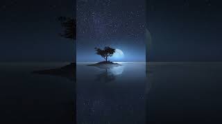 A Serene Night Over Still Waters Dingin Gecede Suya Yansıyan Huzur